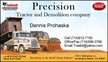 double sided demolition and grading photo business card side1